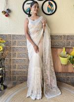 Mono Net Off White Party Wear Sequins Work Saree